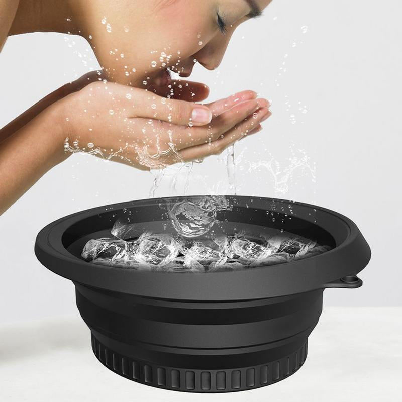 Portable Face Ice Bath Bowl, Skin Care Tool, Folding Ice Facial Washbasin for Home and Travel