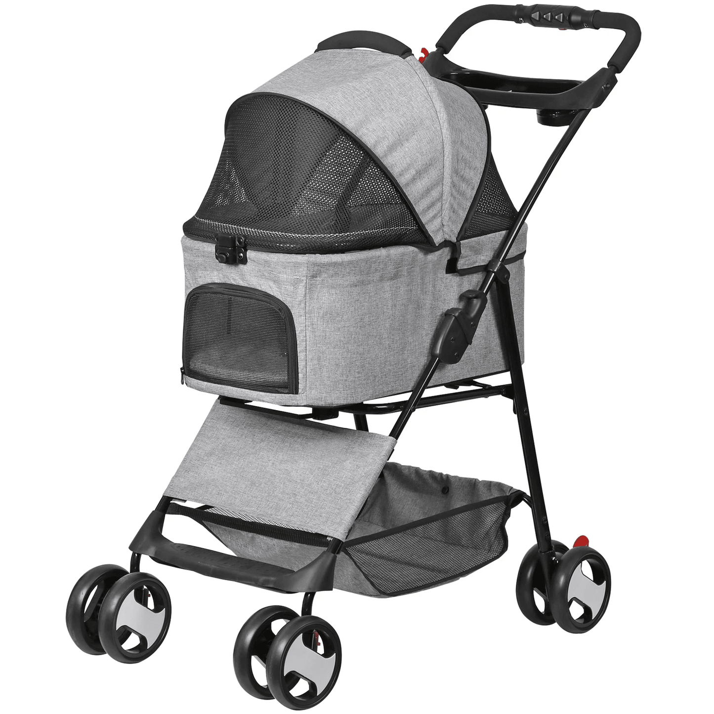 3in1 Foldable Pet Stroller Detachable Carrier Car Seat Cat Dog Strollers For Travel Lightweight Dur 9