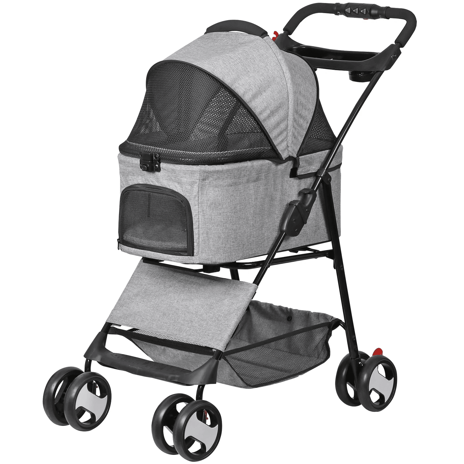 3in1 Foldable Pet Stroller Detachable Carrier Car Seat Cat Dog Strollers For Travel Lightweight Dur 9