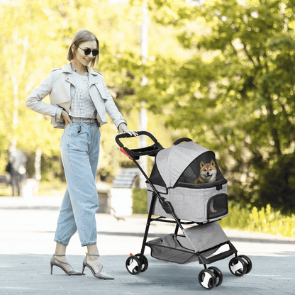 3in1 Foldable Pet Stroller Detachable Carrier Car Seat Cat Dog Strollers For Travel Lightweight Dur 5