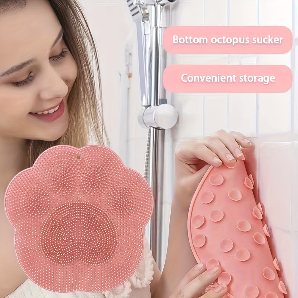 Silicone NonSlip Massage Bath Brush For Exfoliation Shower Cleaning Pad With Suction Cup For Exfoli 2