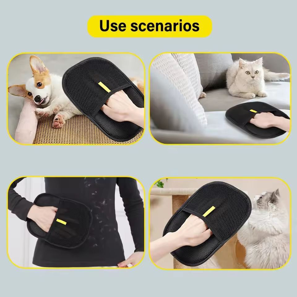PetEase Reusable Pet Hair Removal Glove Static Fur Brush  Hair Remover For Dogs  Cats 4
