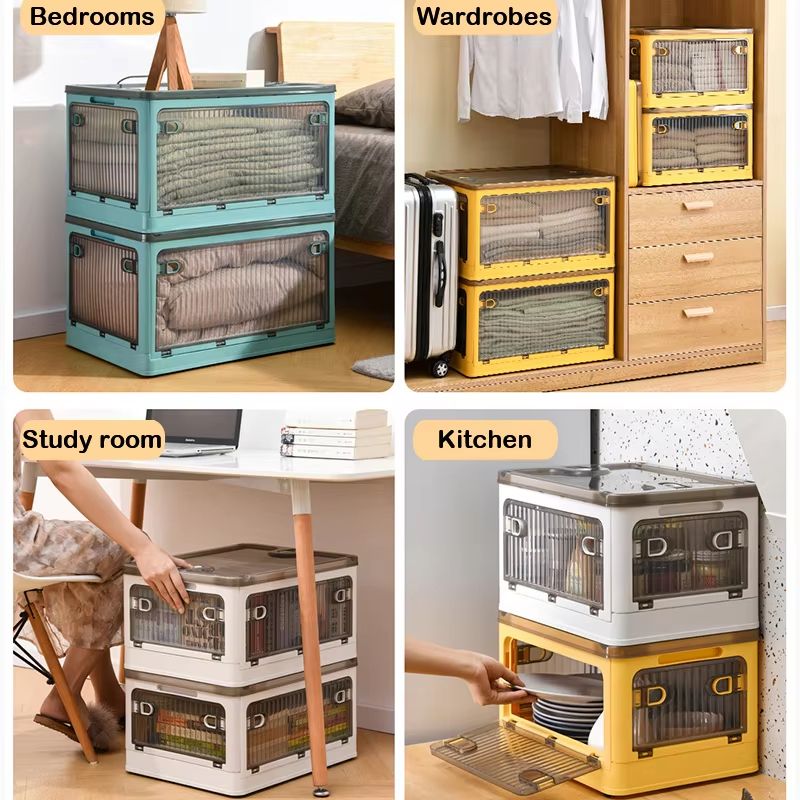 BGRORIO Foldable Rolling Closet Storage Box With Wheels 3