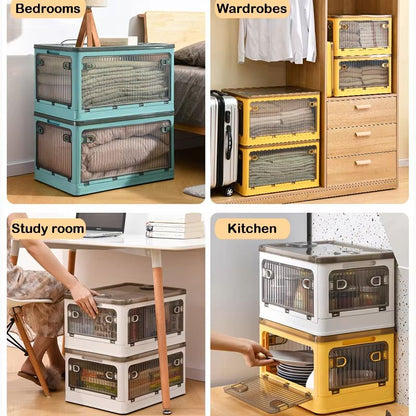 BGRORIO Foldable Rolling Closet Storage Box With Wheels 3
