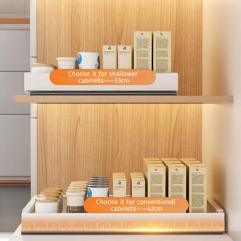 Retractable Kitchen Drawer Storage Rack With Slide Rails 5