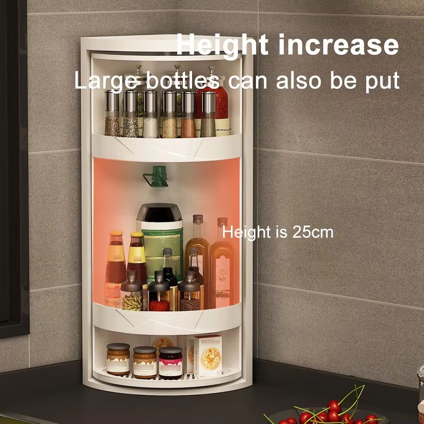 Rotating Corner Spice Rack And Condiment Organizer Shelf 4