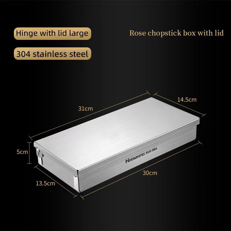 Stainless Steel Travel Cutlery Storage Box With Lid 6