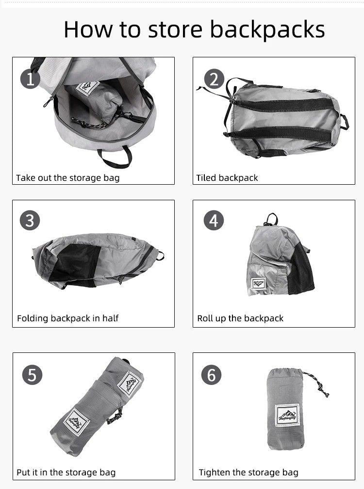 18L Ultralight Folding Mountaineering Backpack 2