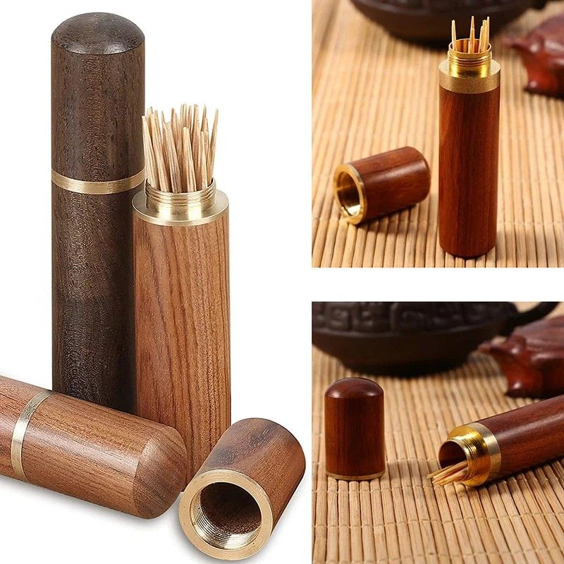 Handmade Wooden Toothpick Holder Capsule Box 1