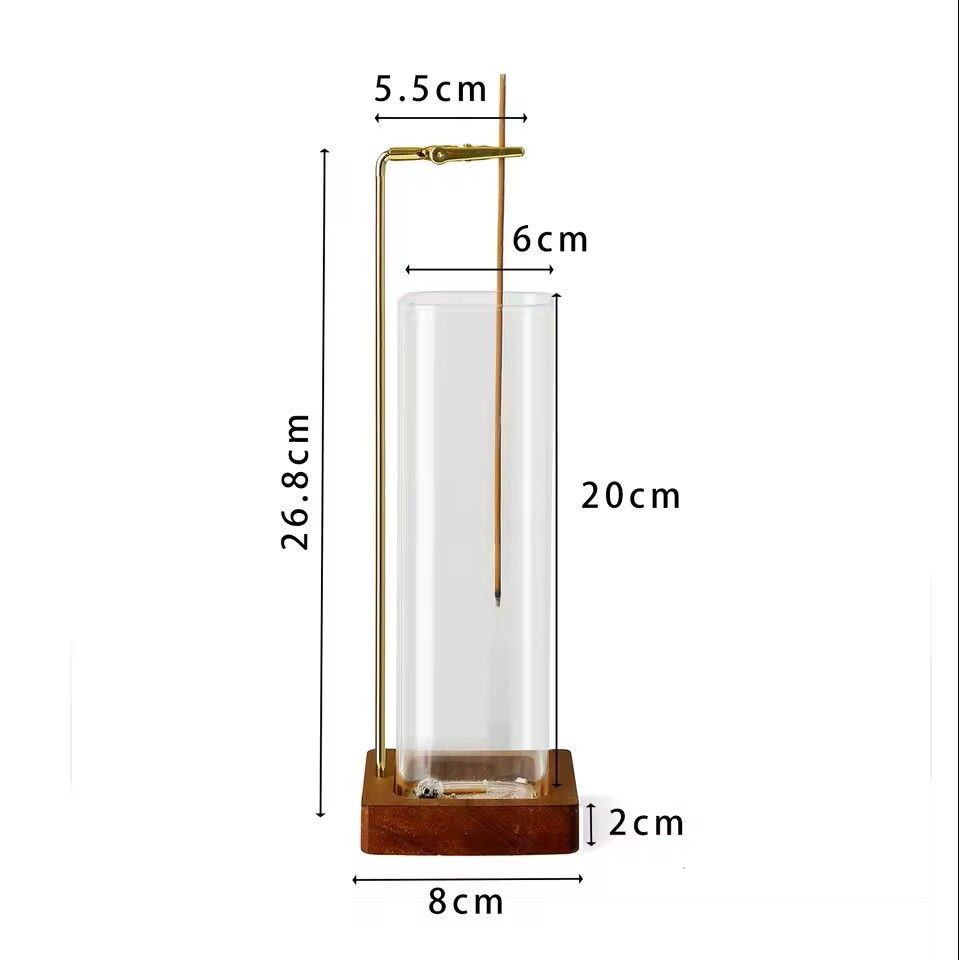 Wooden Incense Holder With Glass Ash Catcher 5