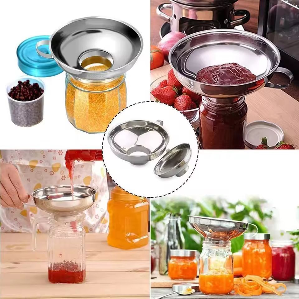 Premium WideMouth Stainless Steel Kitchen Funnel  HeavyDuty Canning  JamMaking Tool 2