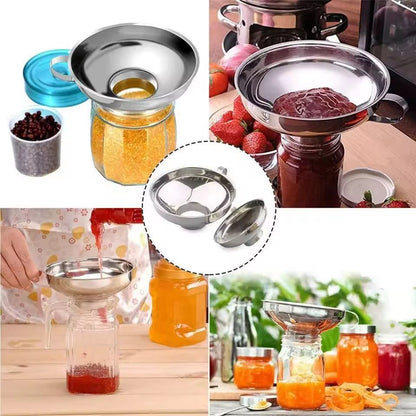 Premium WideMouth Stainless Steel Kitchen Funnel  HeavyDuty Canning  JamMaking Tool 2