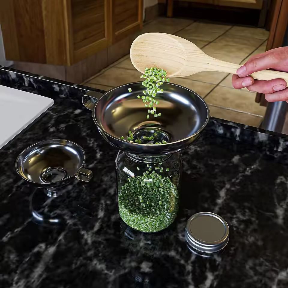 Premium WideMouth Stainless Steel Kitchen Funnel  HeavyDuty Canning  JamMaking Tool 3