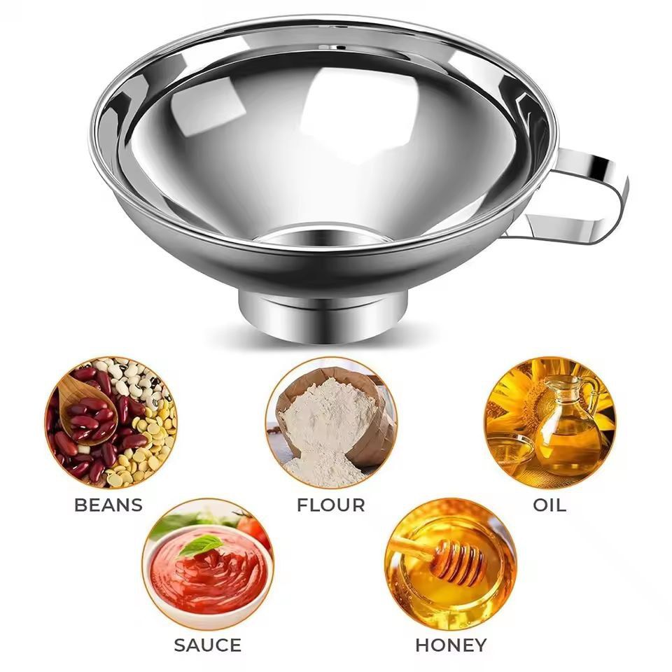 Premium WideMouth Stainless Steel Kitchen Funnel  HeavyDuty Canning  JamMaking Tool 4