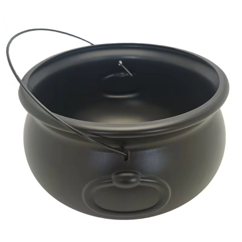 Large Black Cauldron Kettle Candy Bowl For Halloween 2