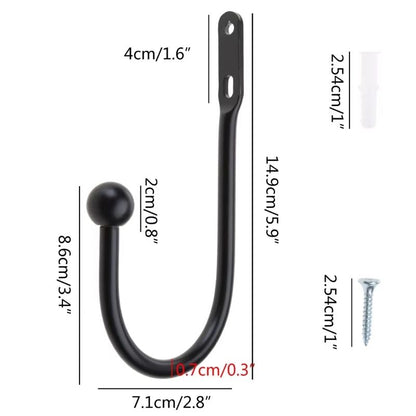 WallMounted Curtain Holdbacks Hook Set For Drapes  Sheers 5