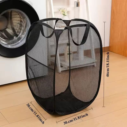 LargeCapacity Foldable Mesh Laundry Basket  Dirty Clothes Organizer 4