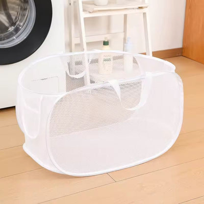 LargeCapacity Foldable Mesh Laundry Basket  Dirty Clothes Organizer 8