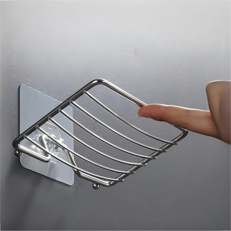 Punch-Free Soap Box, Stainless Steel Single Layer Soap Rack, Bathroom Wall Hanging