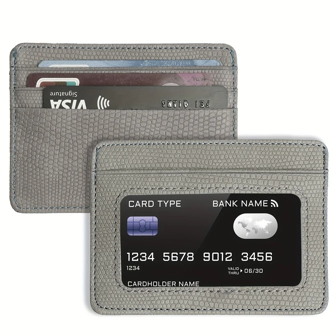 Minimalist Slim Credit Card Holder With ID Window 12