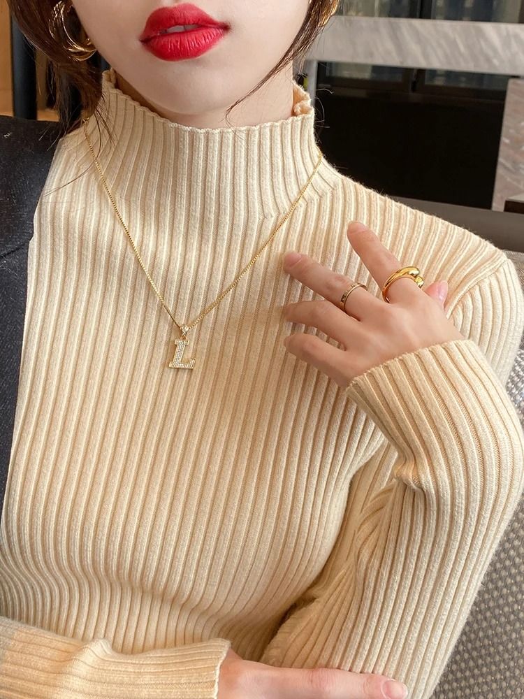 Womens Elegant Basic Turtleneck Knit Sweater 3