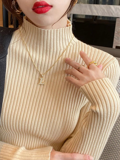 Womens Elegant Basic Turtleneck Knit Sweater 3