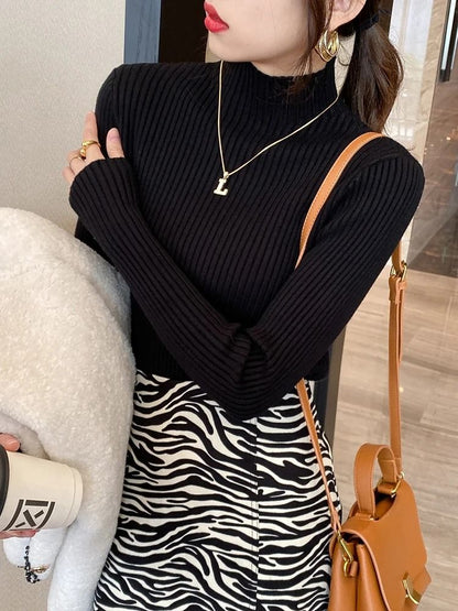 Womens Elegant Basic Turtleneck Knit Sweater 9