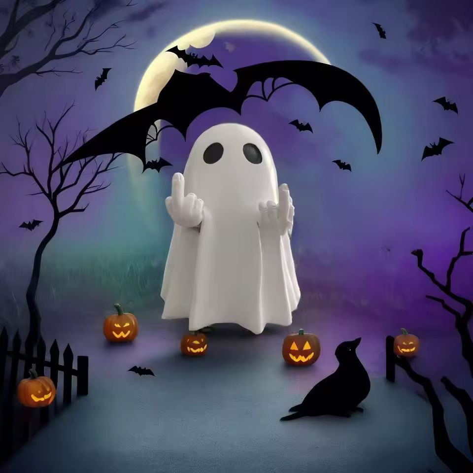 Mini Resin Ghost Middle Finger Statue  Unique Funny Home Ornament  Party Decor 2