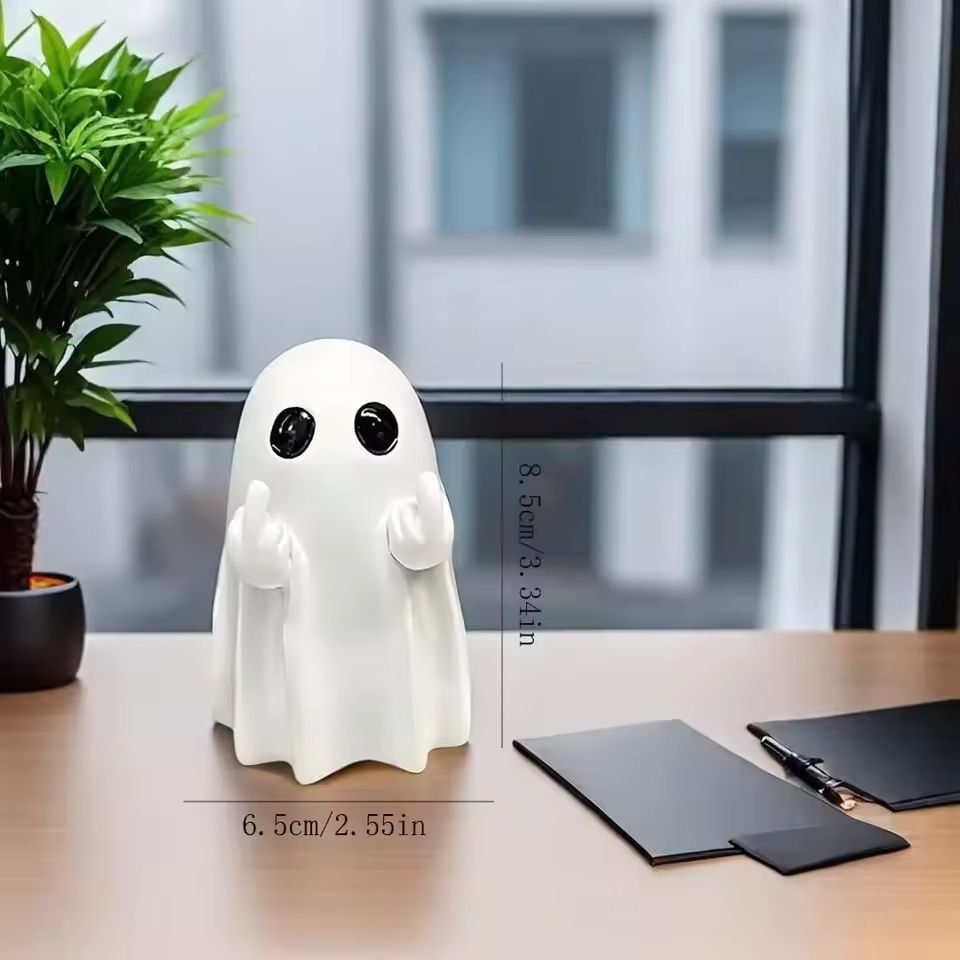 Mini Resin Ghost Middle Finger Statue  Unique Funny Home Ornament  Party Decor 4