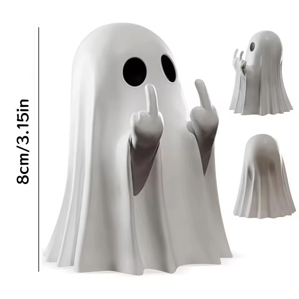 Mini Resin Ghost Middle Finger Statue  Unique Funny Home Ornament  Party Decor 5