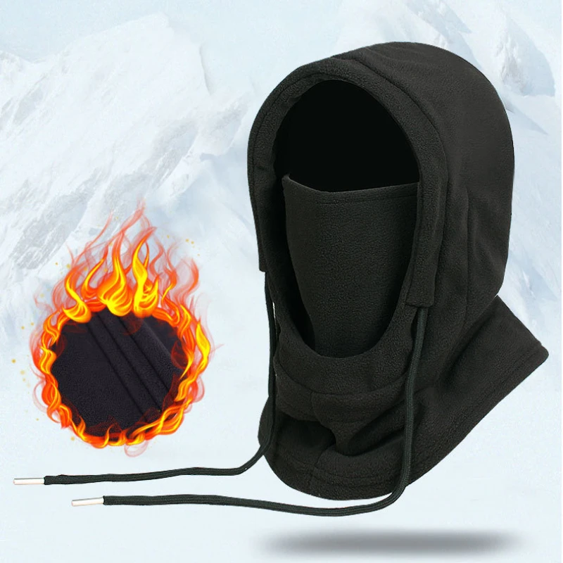 Windproof Hooded Cap For Men Women Thermal Face Mask Warm Fleece Neck Warmer 4