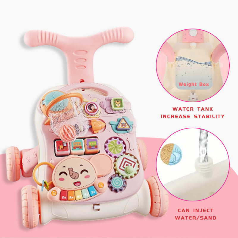 Baby Walker, Adjustable Speed for Toddlers, Sit & Stand, Removable Game Tray Music Learning Toy