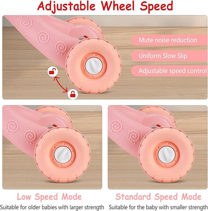 Baby Walker, Adjustable Speed for Toddlers, Sit & Stand, Removable Game Tray Music Learning Toy