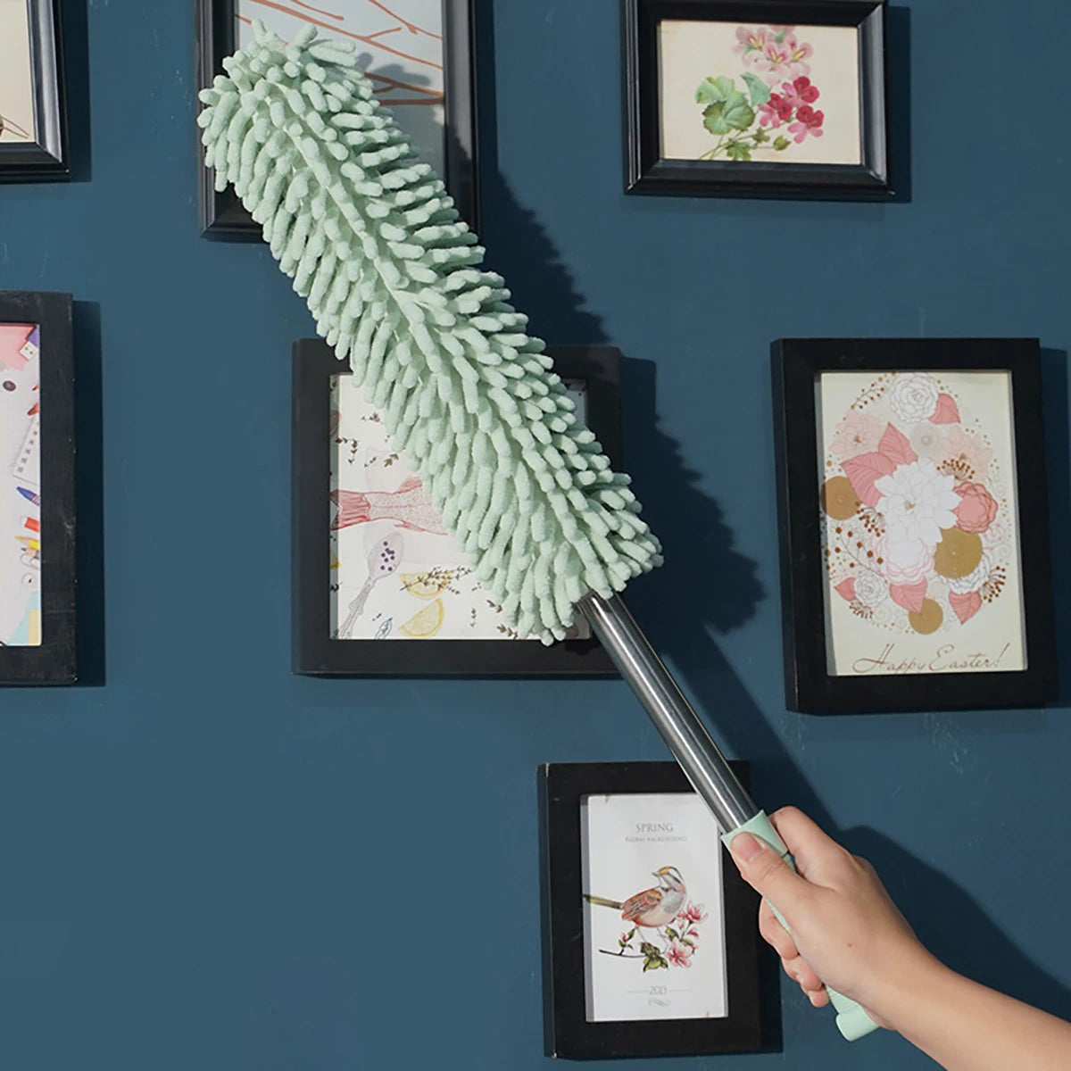 Telescopic Duster Extendable Handle Feather Dust Brush Cobweb Cleaner For Home And Car Use 3