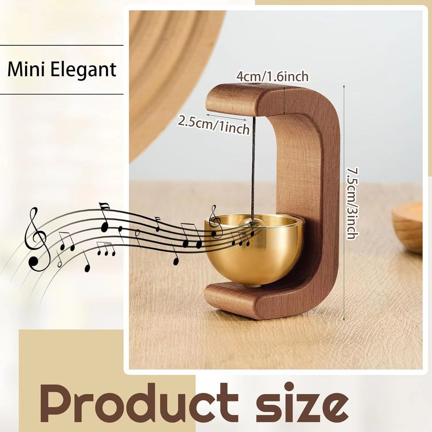 Magnetic Oak And Copper Indoor Doorbell Wind Chime 3