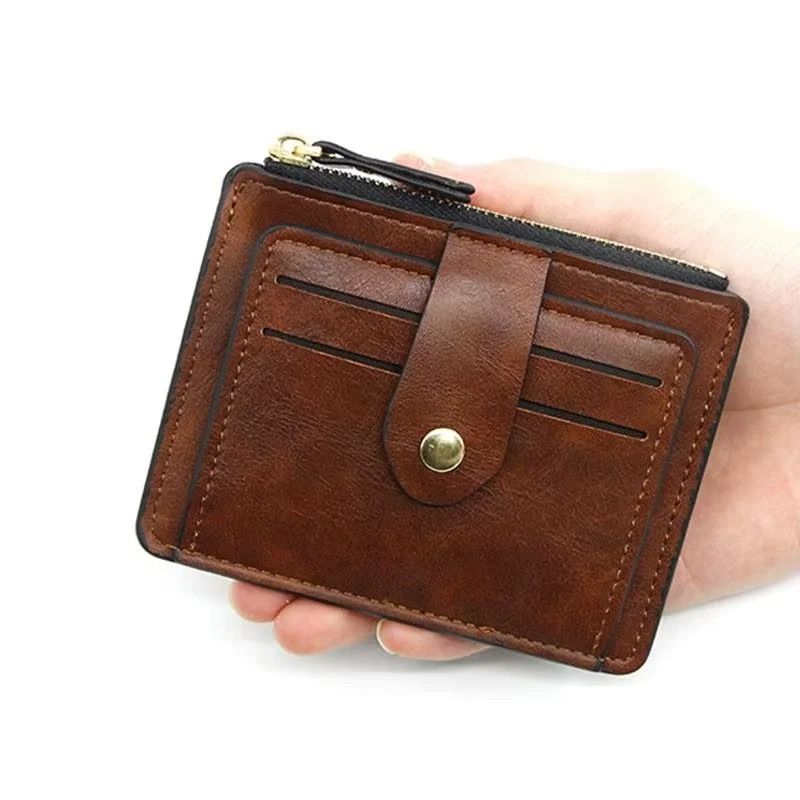 Mens Slim PU Leather Wallet With Coin Pocket 1