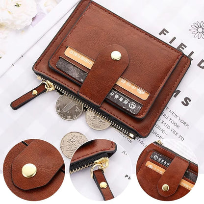 Mens Slim PU Leather Wallet With Coin Pocket 4