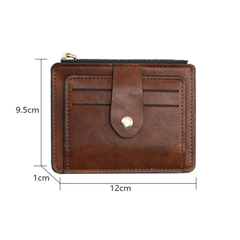 Mens Slim PU Leather Wallet With Coin Pocket 5
