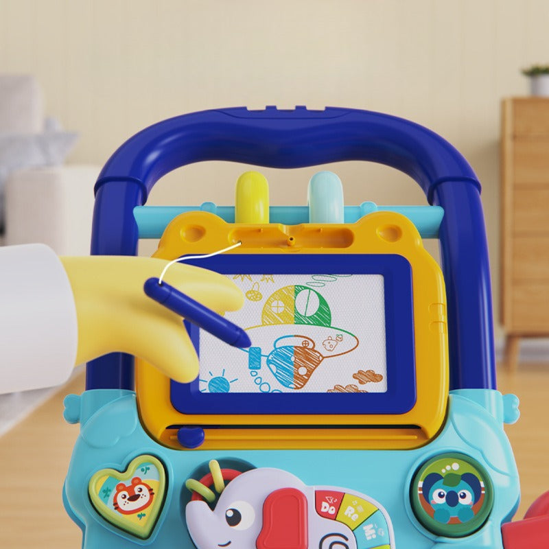 Baby Walker Adjustable Speed Anti Rollover Early Childhood Education Toy Push Stroller With Music A