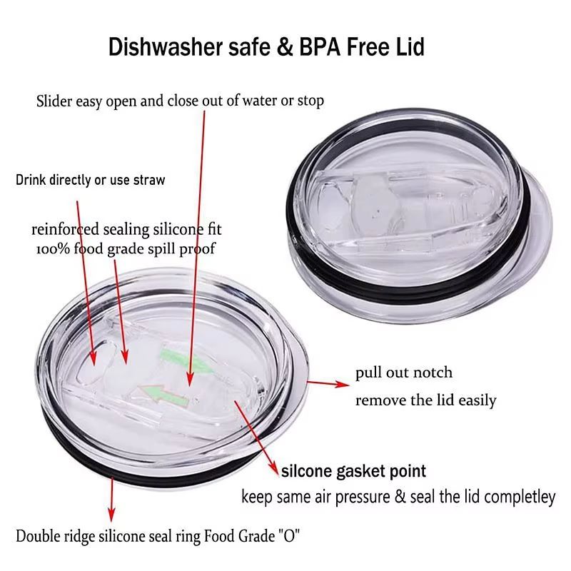 Clear SpillProof 20oz Tumbler Replacement Lid 1 Or 2 Pack 4