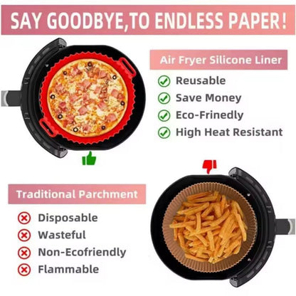 Premium Reusable Silicone Air Fryer  Oven Liner Set 2
