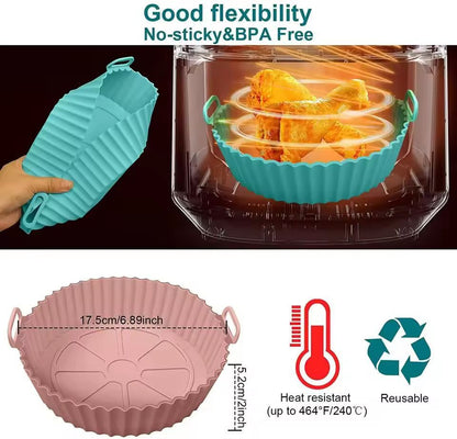 Premium Reusable Silicone Air Fryer  Oven Liner Set 3