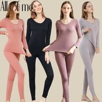 Womens Thermal Shaping Underwear Set Long Johns Base Layer for Winter Warmth