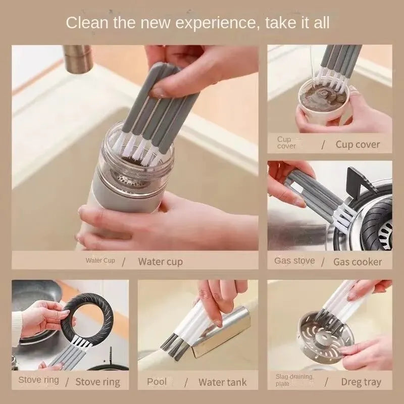 Cup Cover Groove Brush Multifunctional Flexible Bottle Gap Cleaner Soft Bristles Household Cleaning