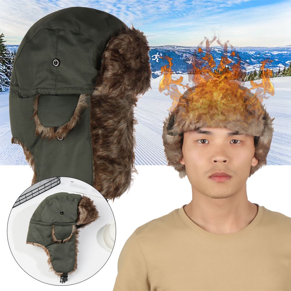 Men Women Ushanka Trapper Ski Hat Winter Cap With Earflaps For Men Women 1