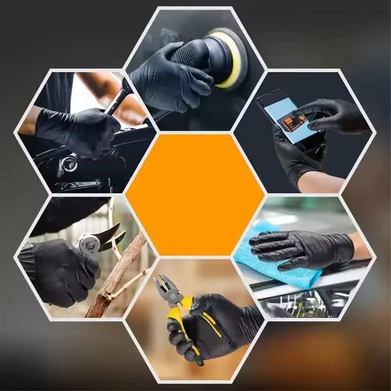 HeavyDuty Nitrile Grip Work Gloves ExtraThick 8 Mil Safety Gloves 5