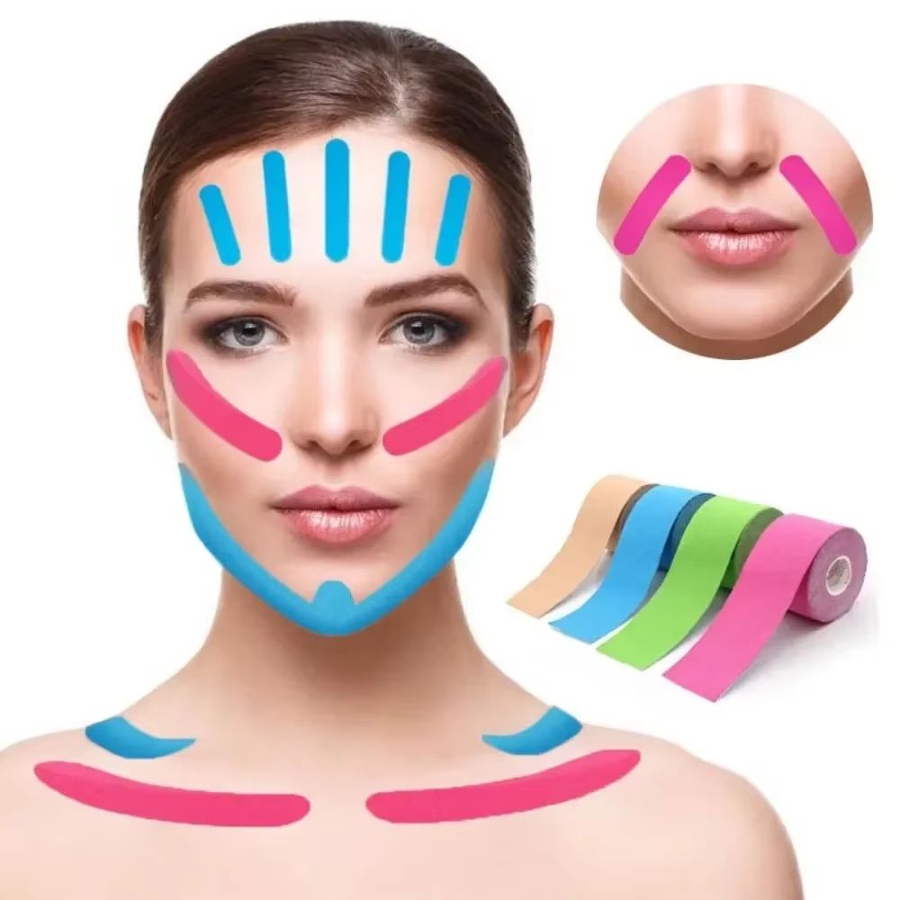 Elastic Kinesiology Face Lifting Tape Roll For V Line Neck And Eye Area 3