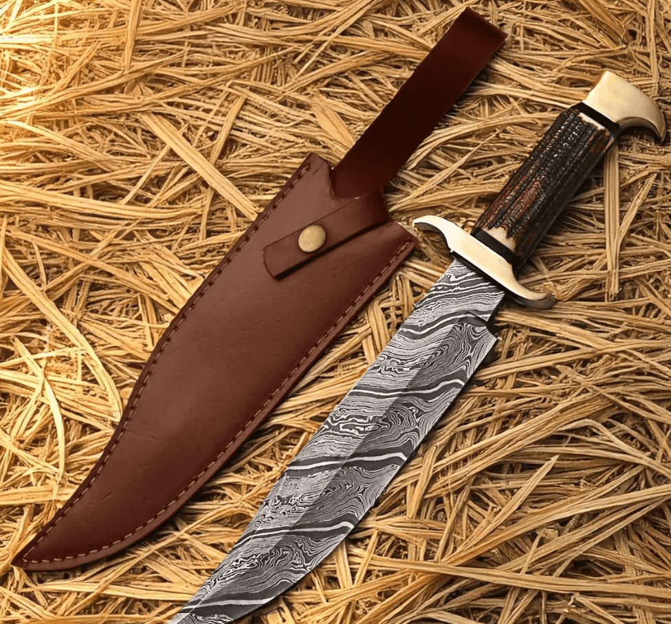 Buy Copper Damascus Hunting Bowie Knife