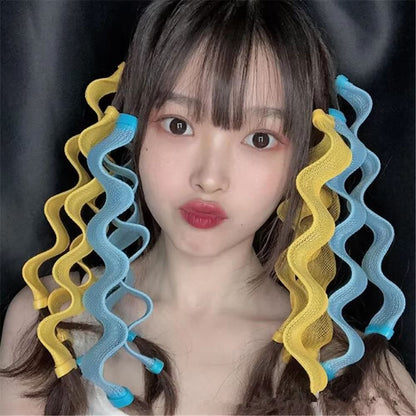 12 Piece Heatless Hair Curlers Soft Curling Rod Set 1
