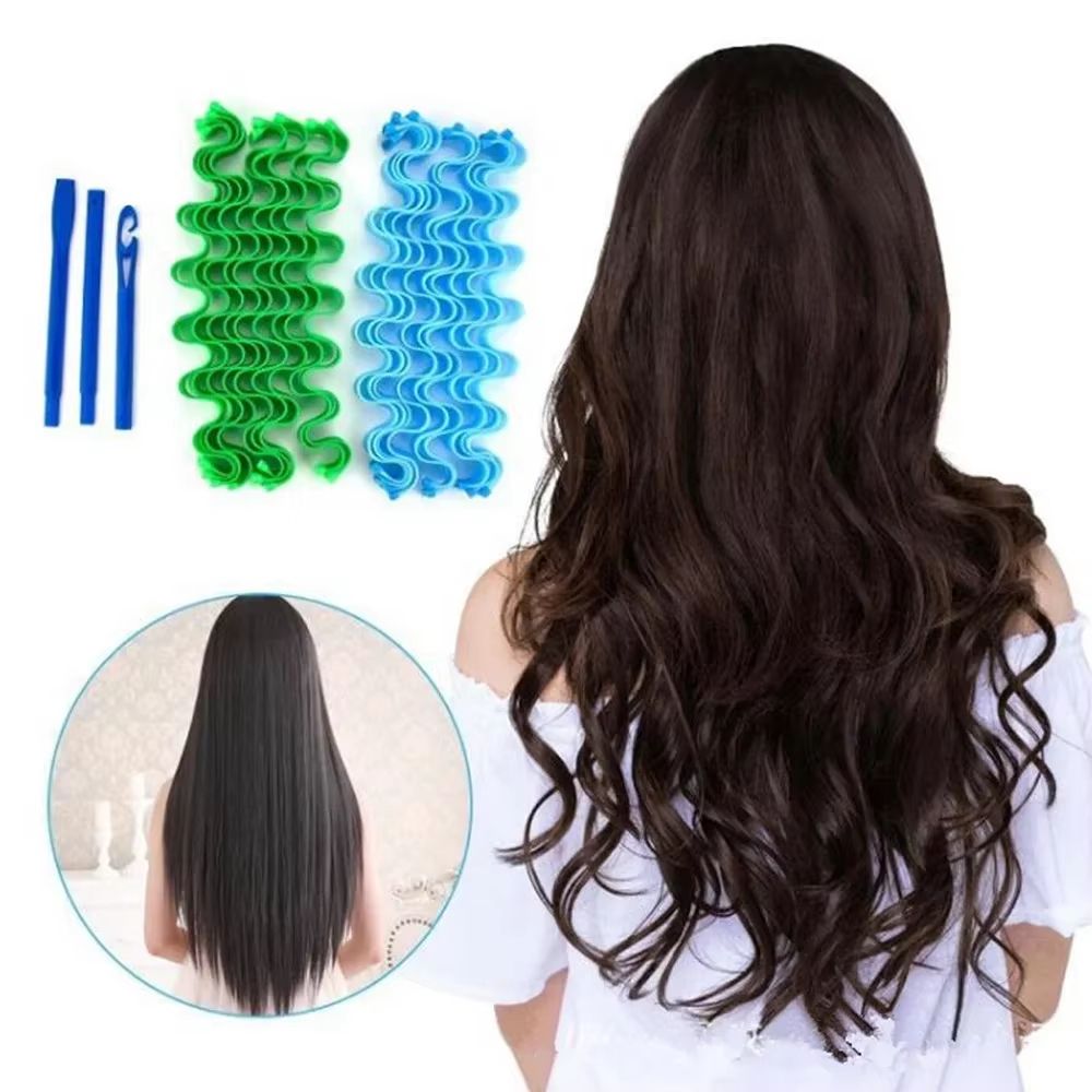 12 Piece Heatless Hair Curlers Soft Curling Rod Set 4